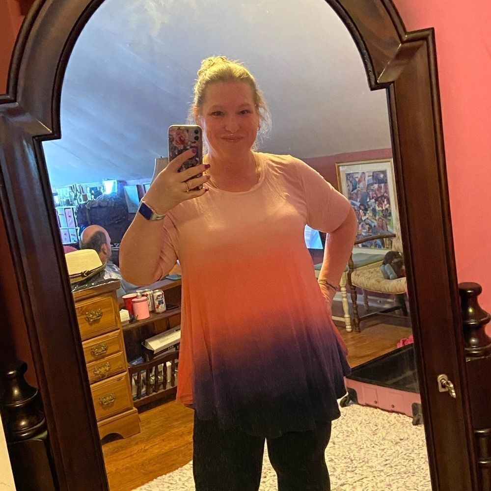 Lane Bryant 14/16 Ombré Top A Shaped XL Pink Purpl
